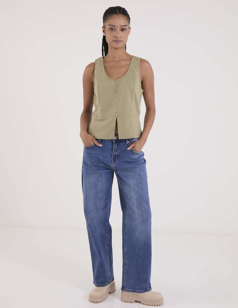Jeans relaxed wide leg para mujer 3