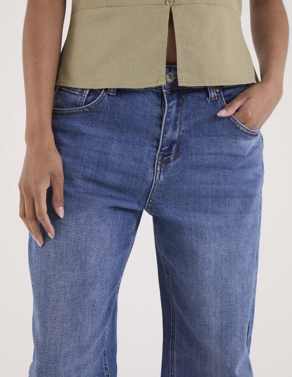 Jeans relaxed wide leg para mujer 4