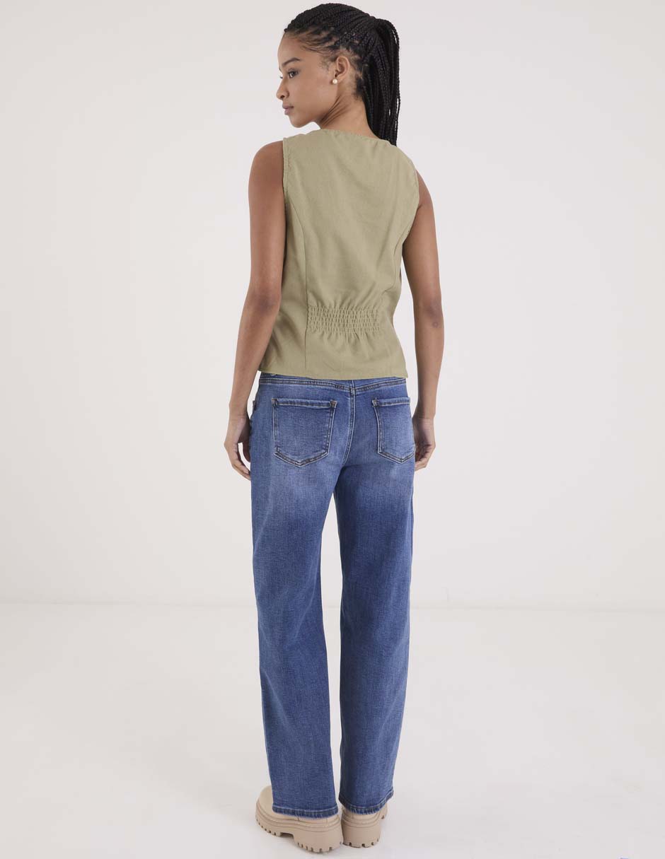 Jeans relaxed wide leg para mujer 6