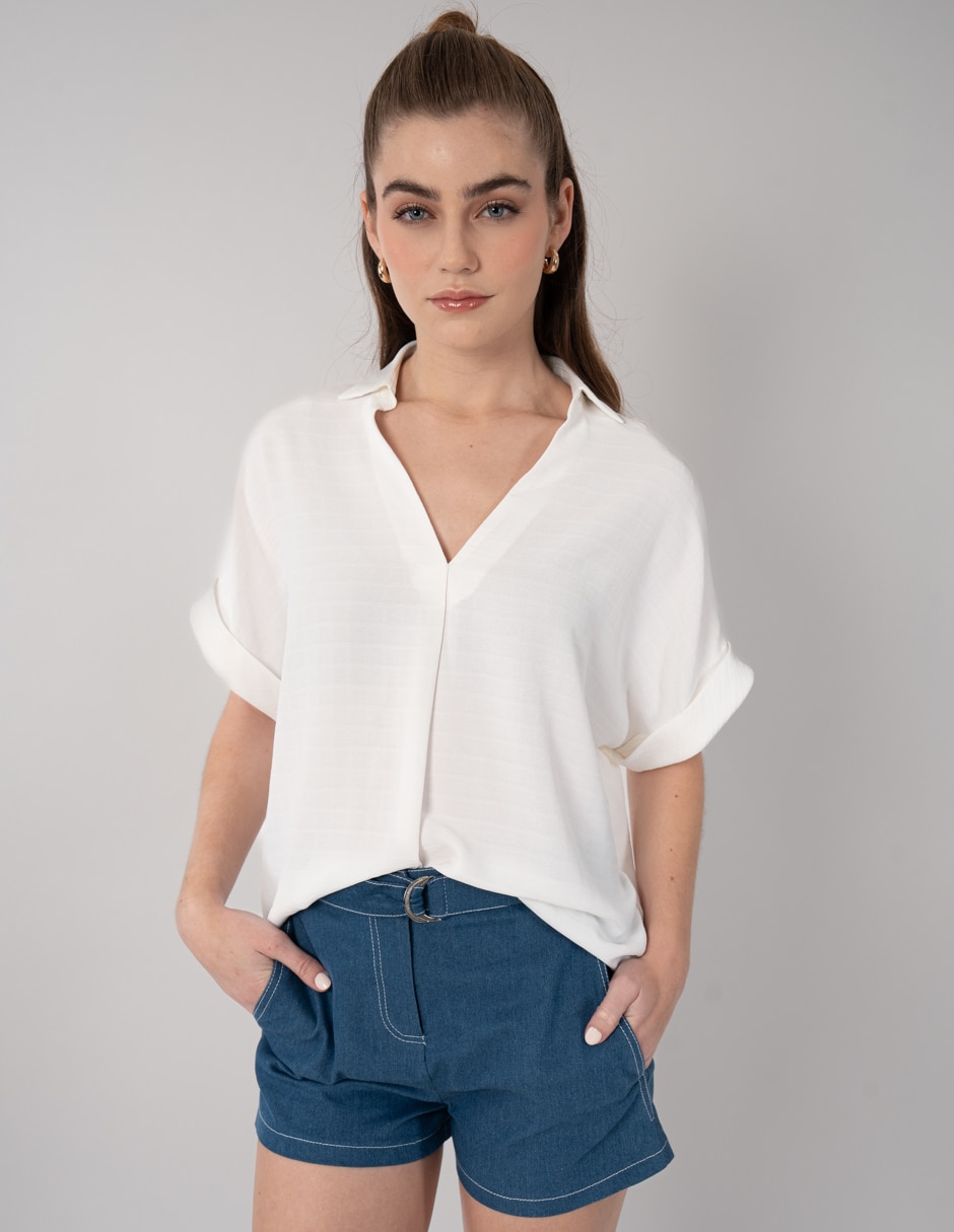 Blusa manga corta para mujer