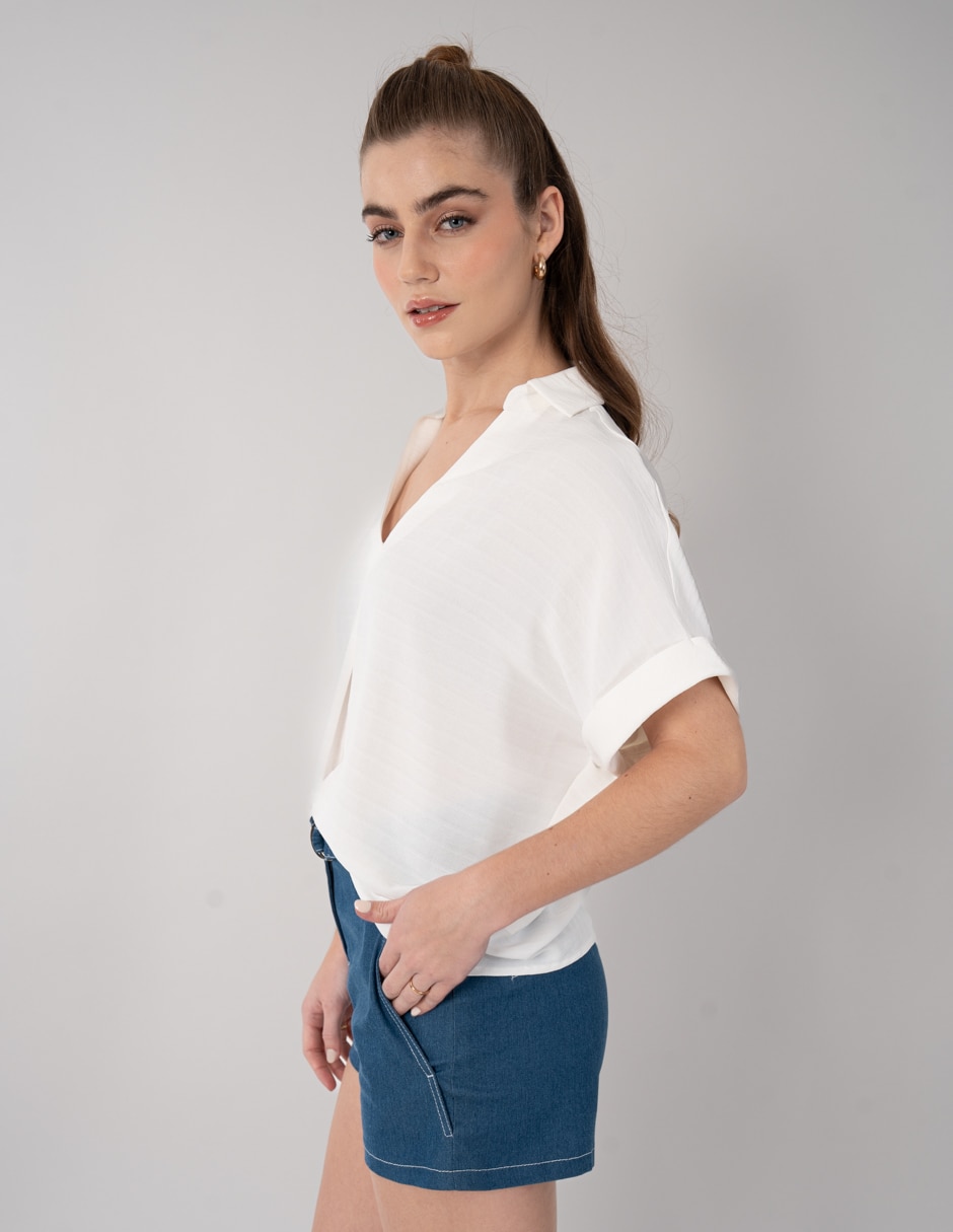 Blusa manga corta para mujer 4