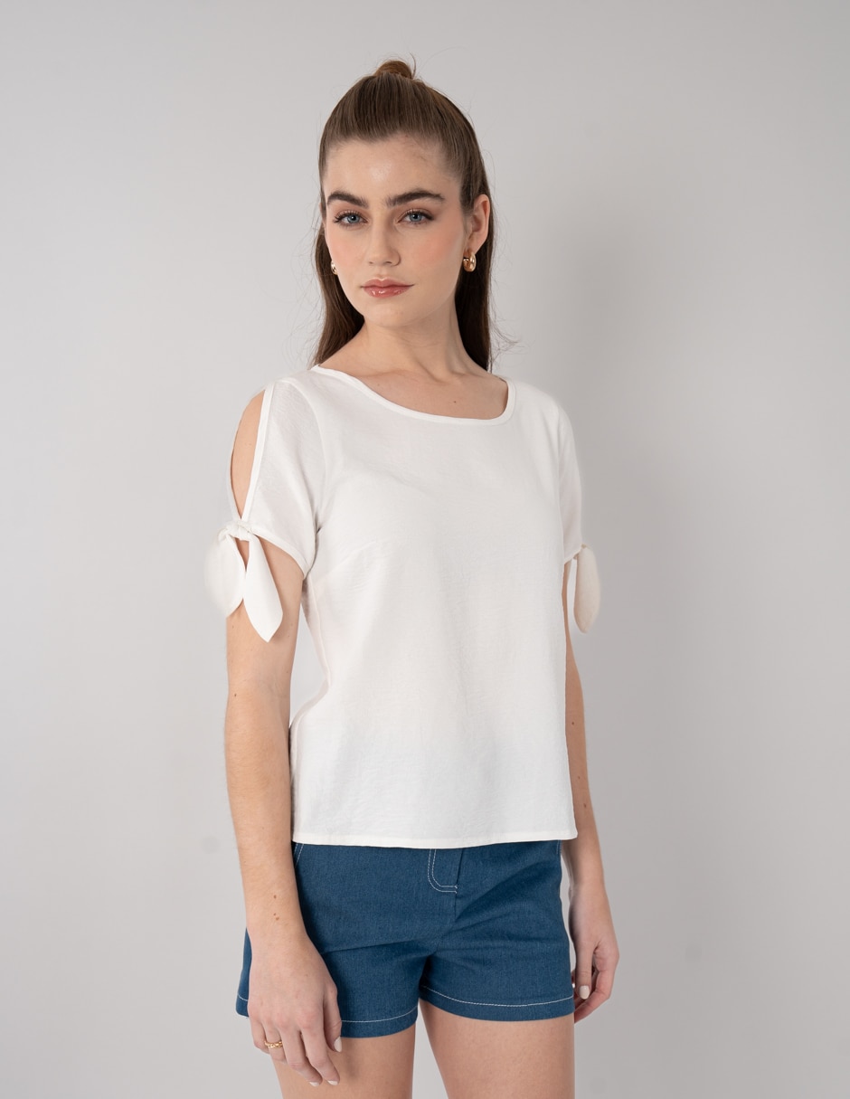 Blusa manga corta para mujer