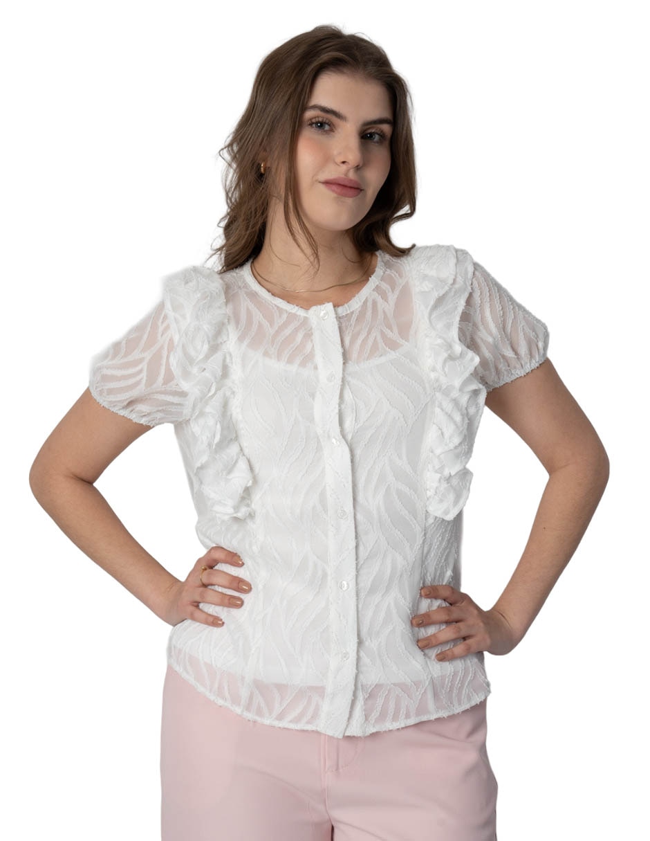 Blusa manga corta para mujer