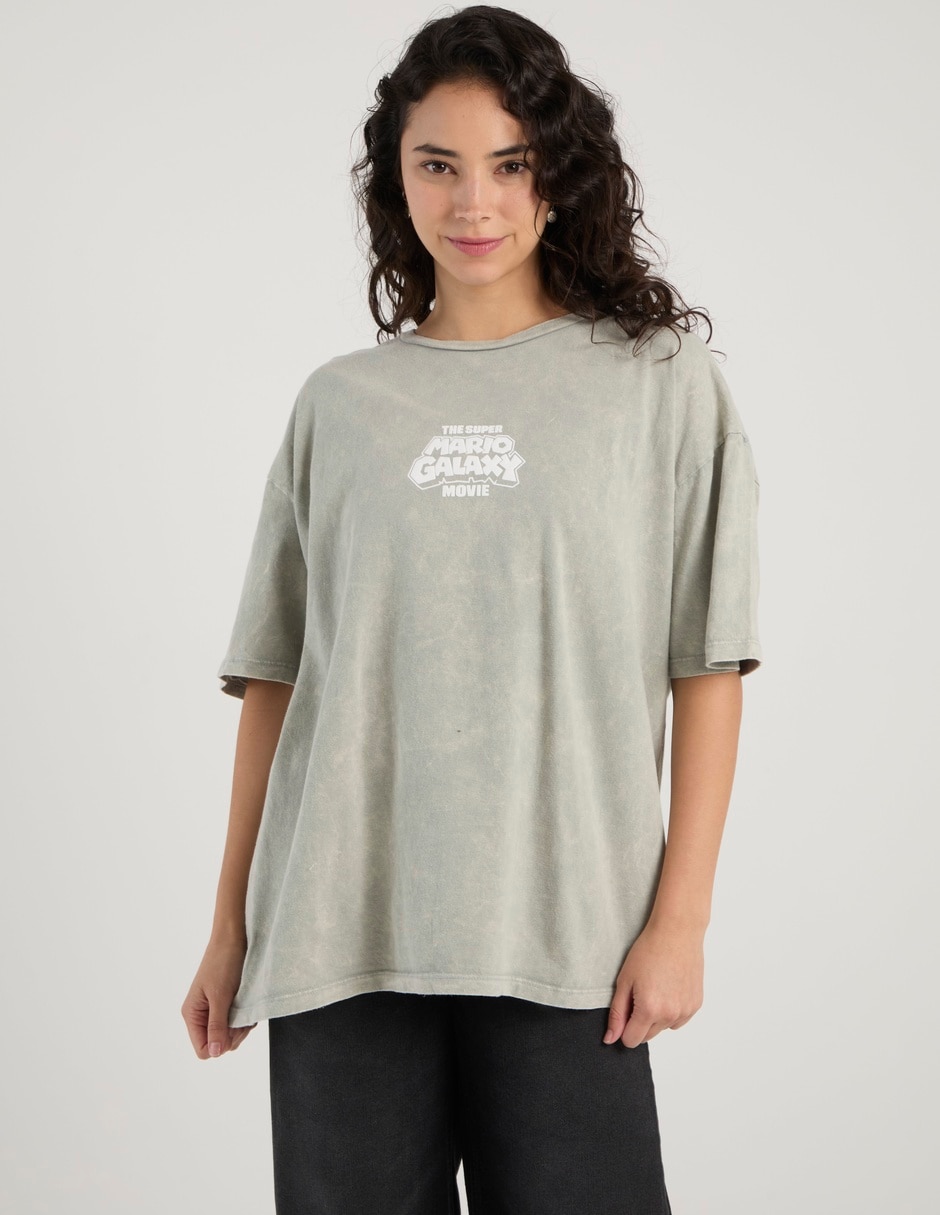 Playera manga corta Super Mario Galaxy Movie cuello redondo para mujer
