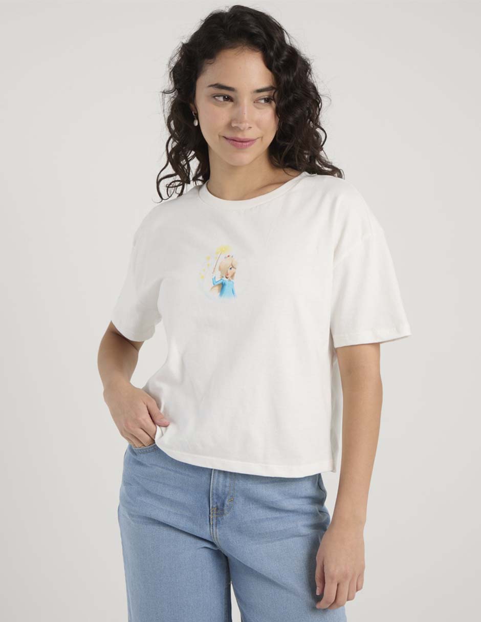 Playera manga corta The Super Mario Galaxy Movie cuello redondo para mujer