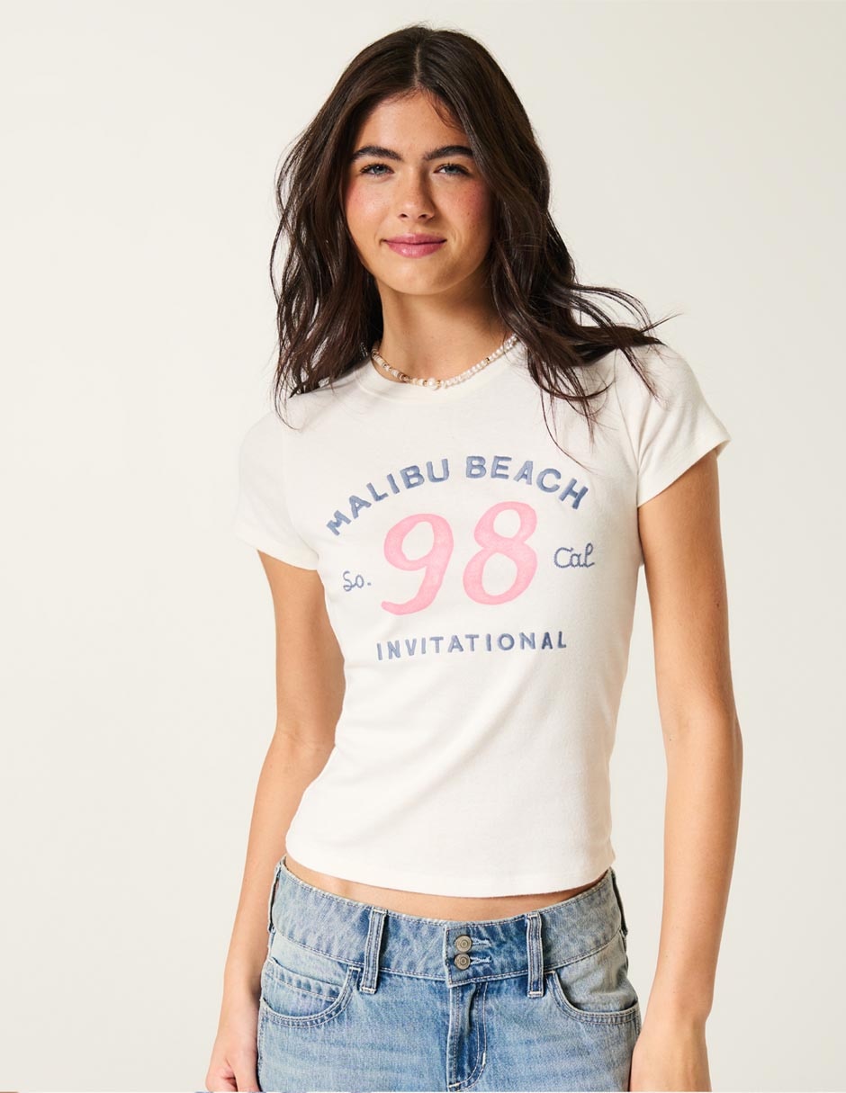Playera manga corta cuello redondo para mujer 4