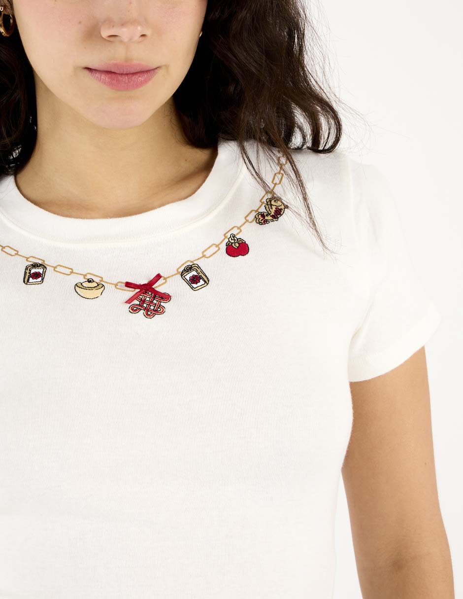 Playera manga corta cuello redondo para mujer 5