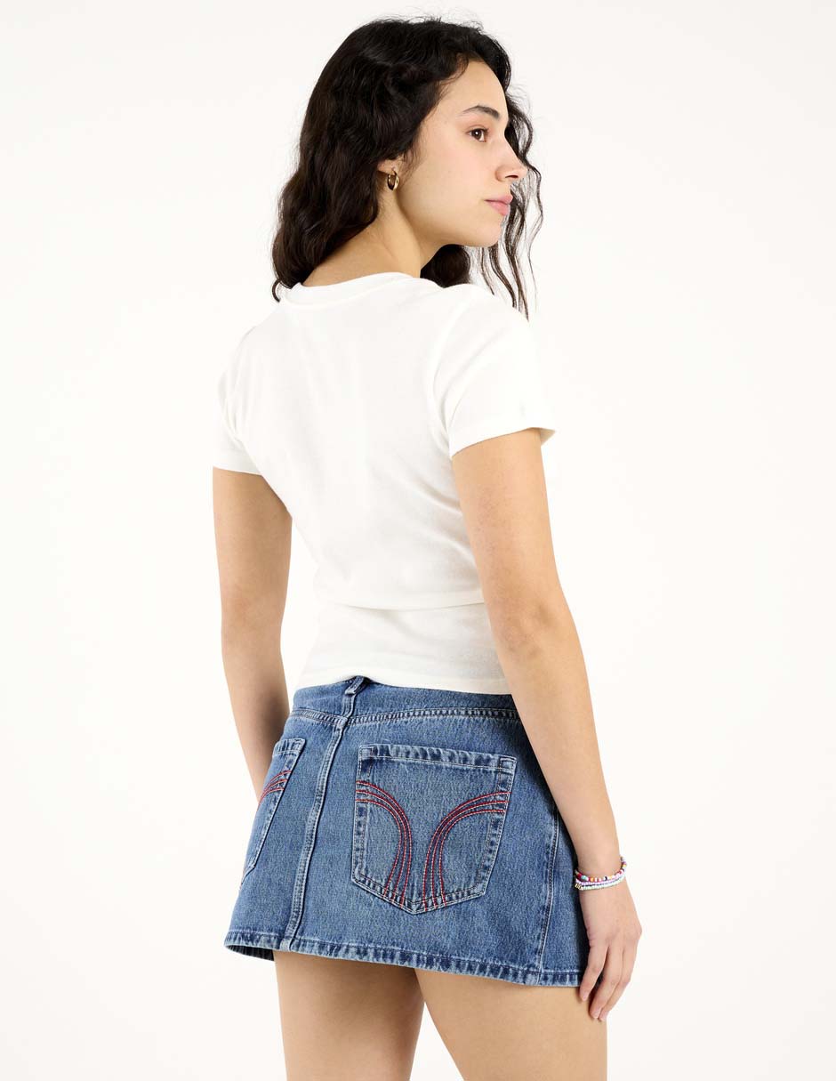 Playera manga corta cuello redondo para mujer 6