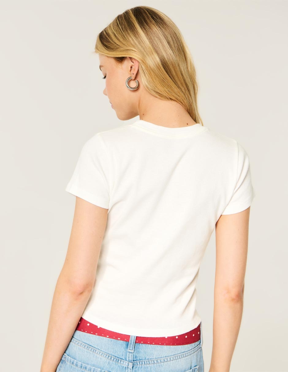 Playera manga corta cuello redondo para mujer 3