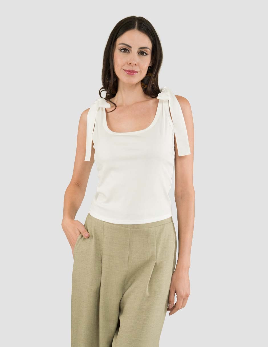 Top cuello redondo tirante ancho