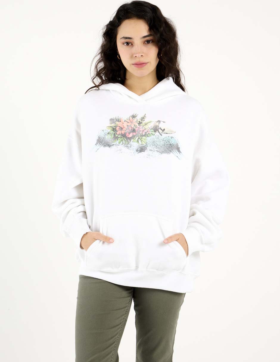 Sudadera con capucha y bolsa para mujer