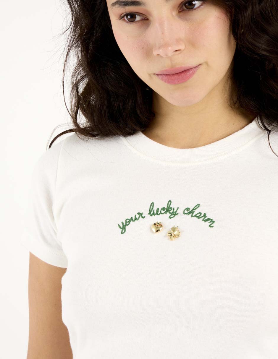 Playera manga corta cuello redondo para mujer 4