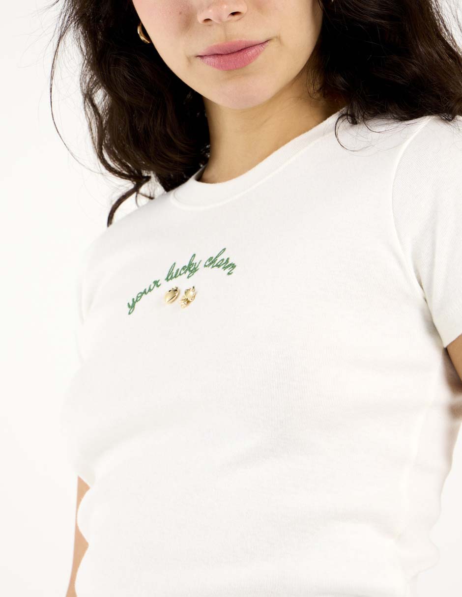 Playera manga corta cuello redondo para mujer 5