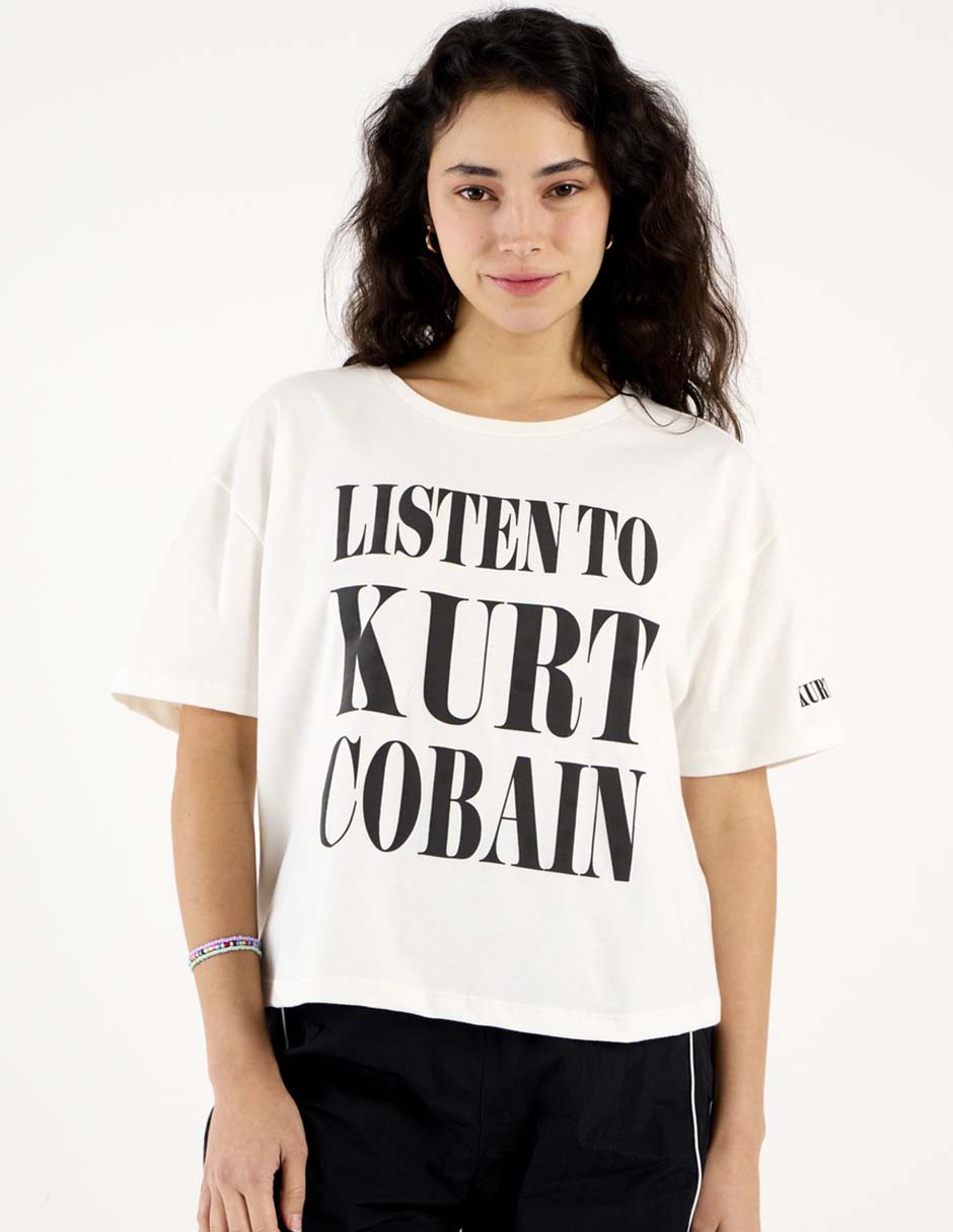 Playera manga corta cuello redondo para mujer