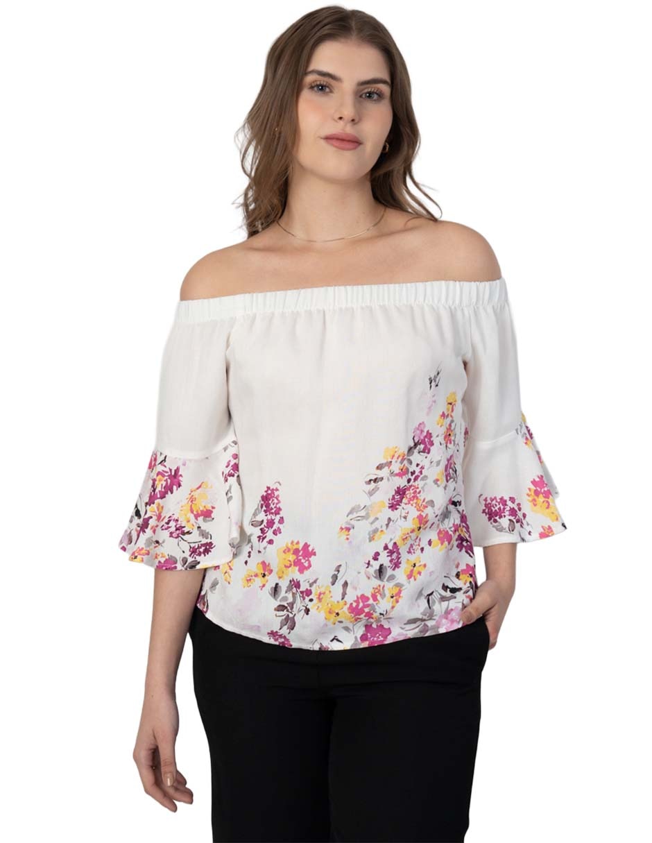 Blusa manga al codo para mujer