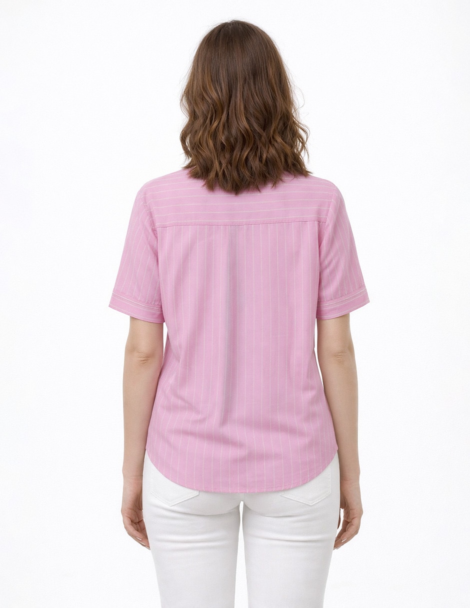 Blusa camisera manga corta para mujer 2