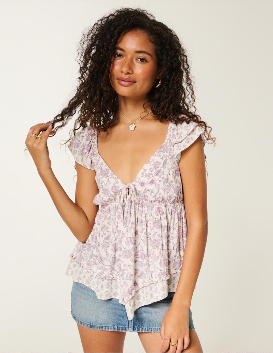 Blusa manga corta para mujer 4