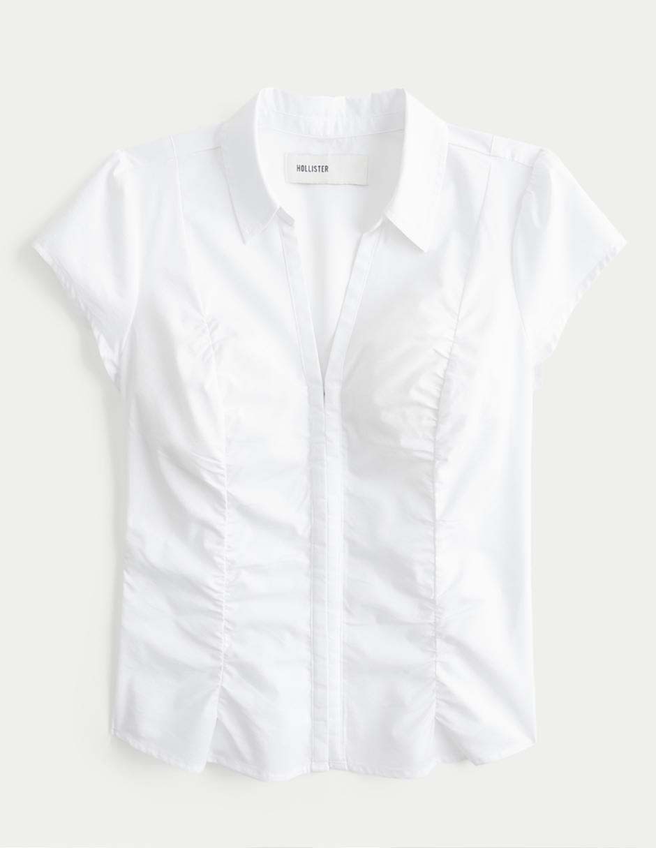 Blusa camisera manga corta para mujer 3