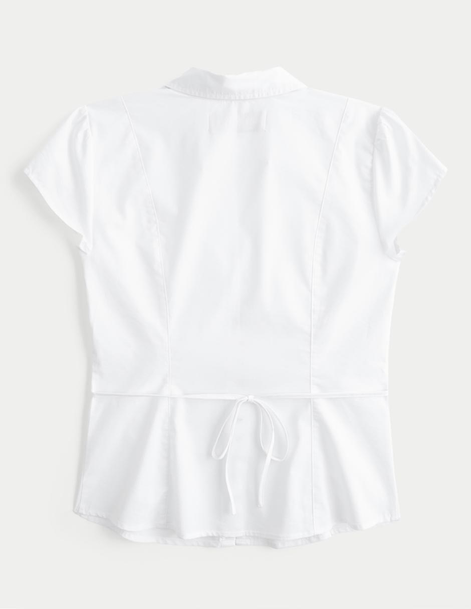 Blusa camisera manga corta para mujer 4