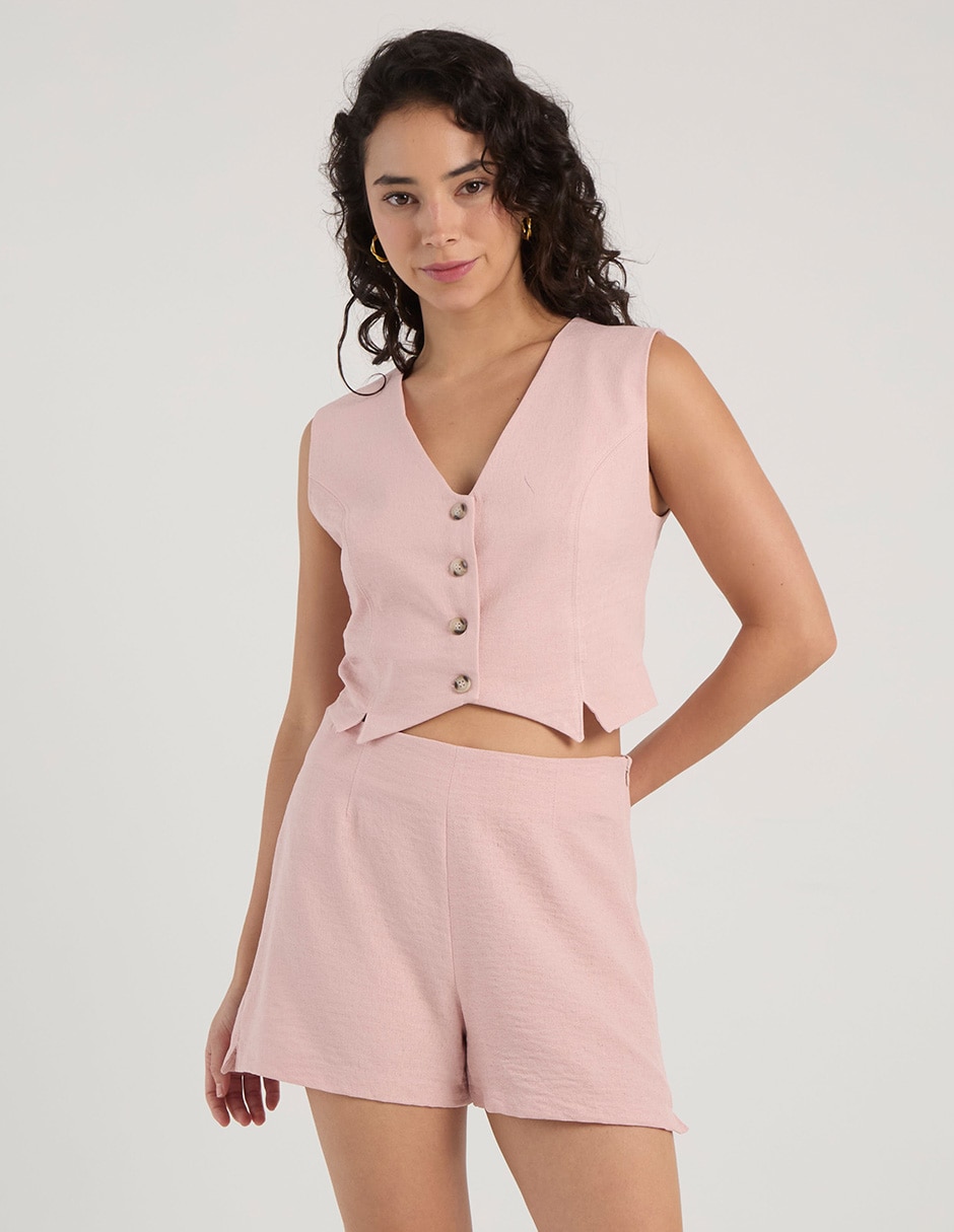Short de poliéster para mujer