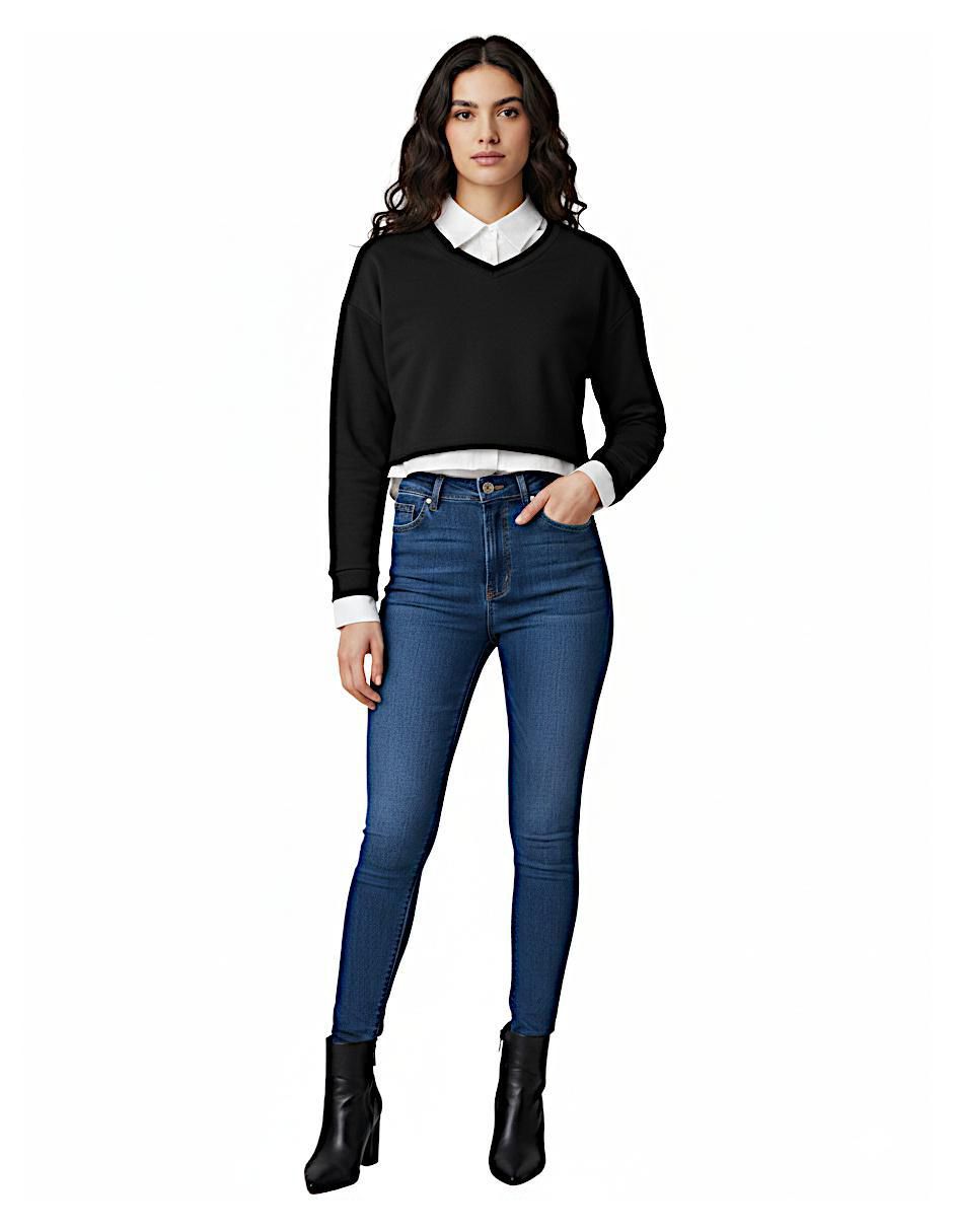 Suéter cuello V para mujer 2