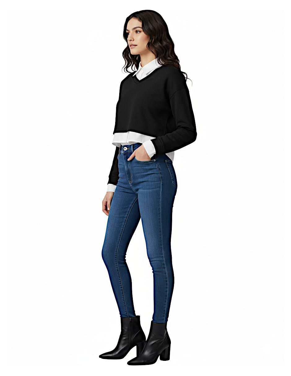 Suéter cuello V para mujer 3