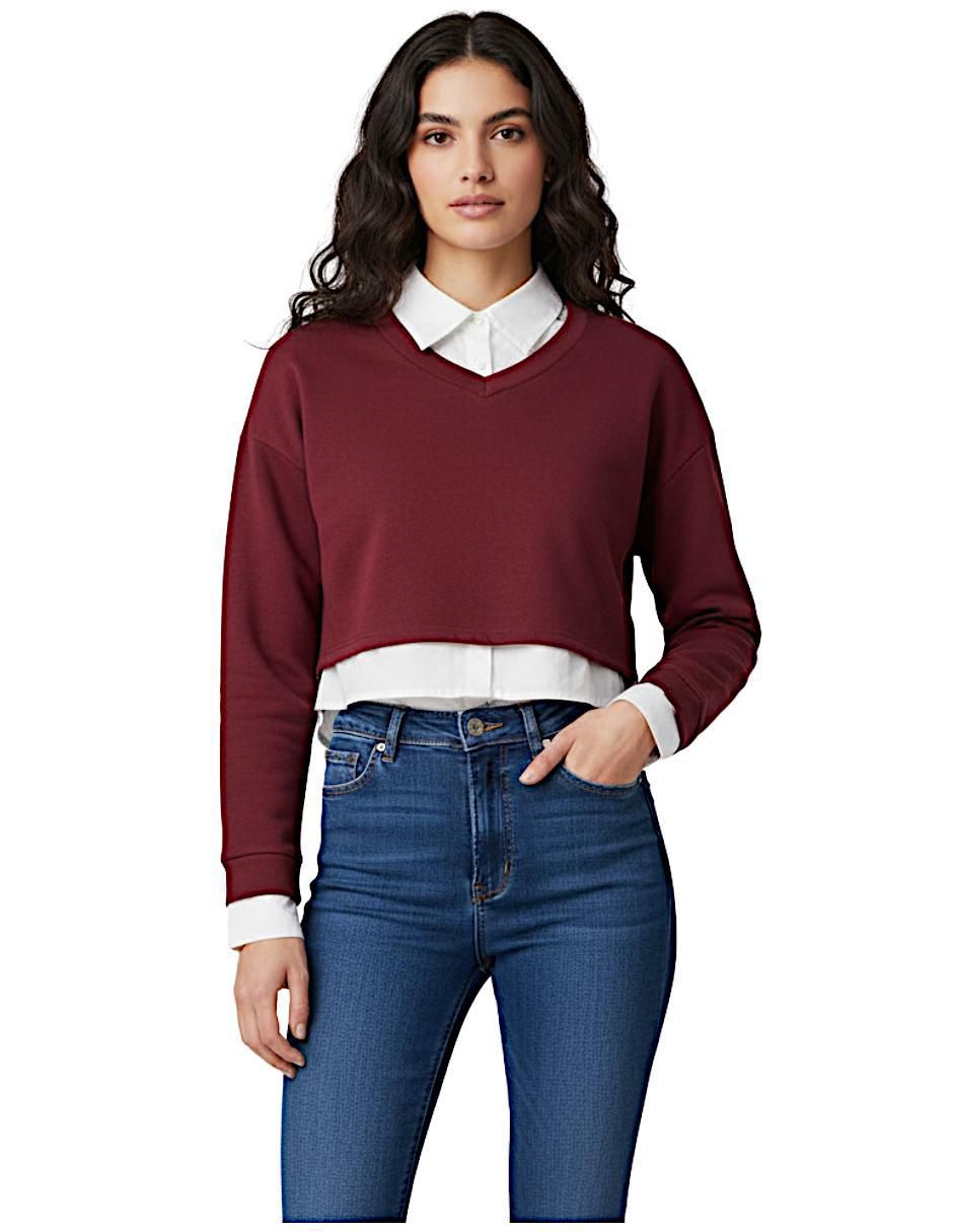 Suéter cuello V para mujer