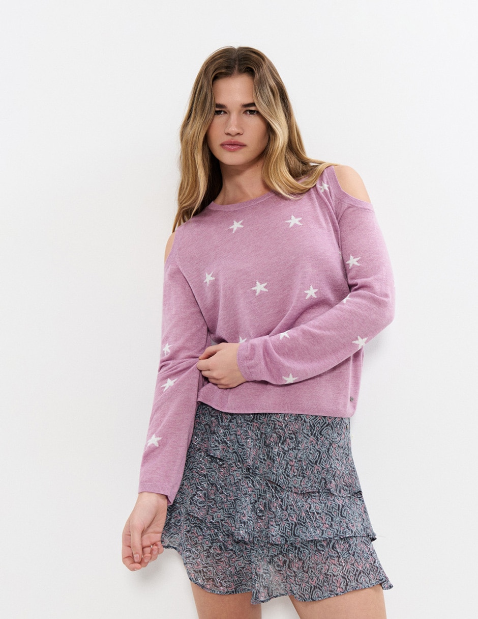 Suéter cuello redondo para mujer