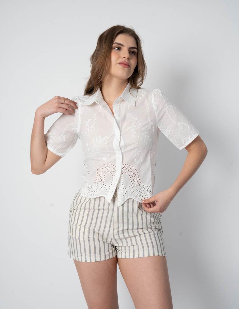 Blusa manga corta para mujer