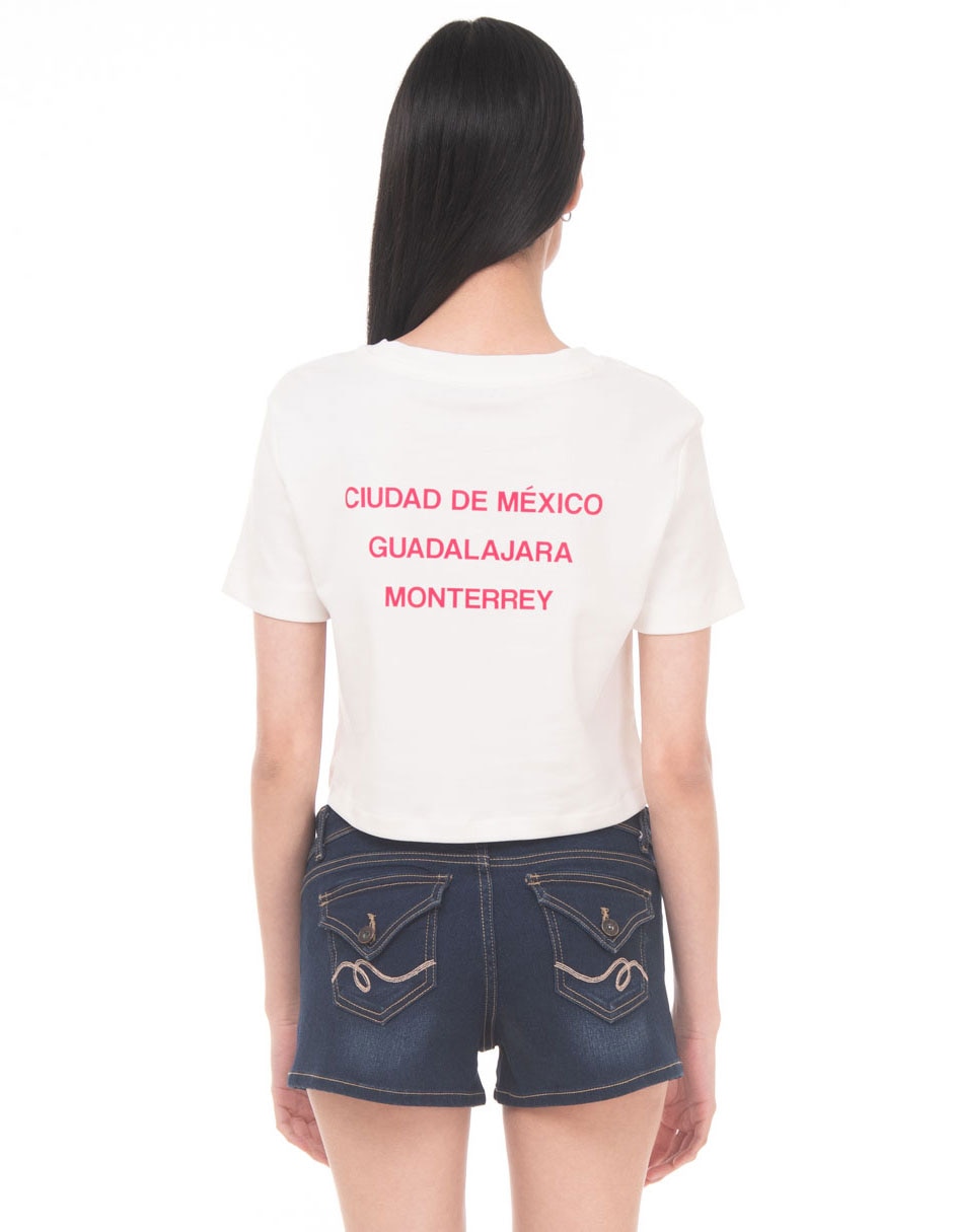 Playera manga corta cuello redondo para mujer 5