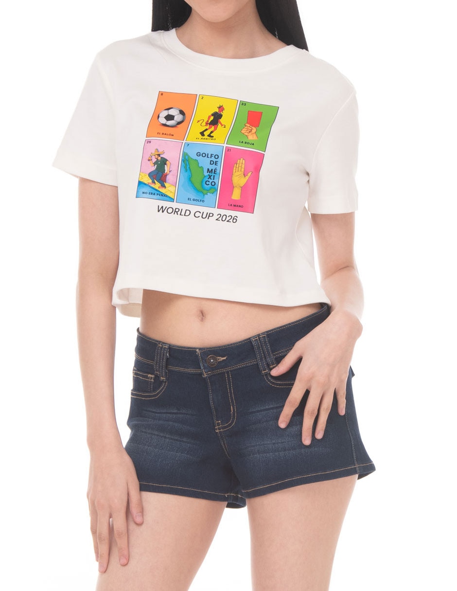 Playera manga corta cuello redondo para mujer 7