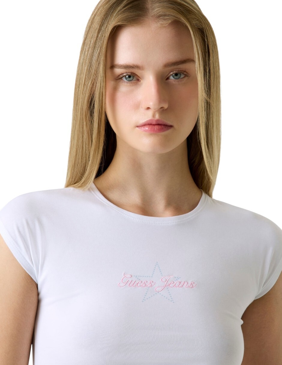 Playera manga corta cuello redondo para mujer 2