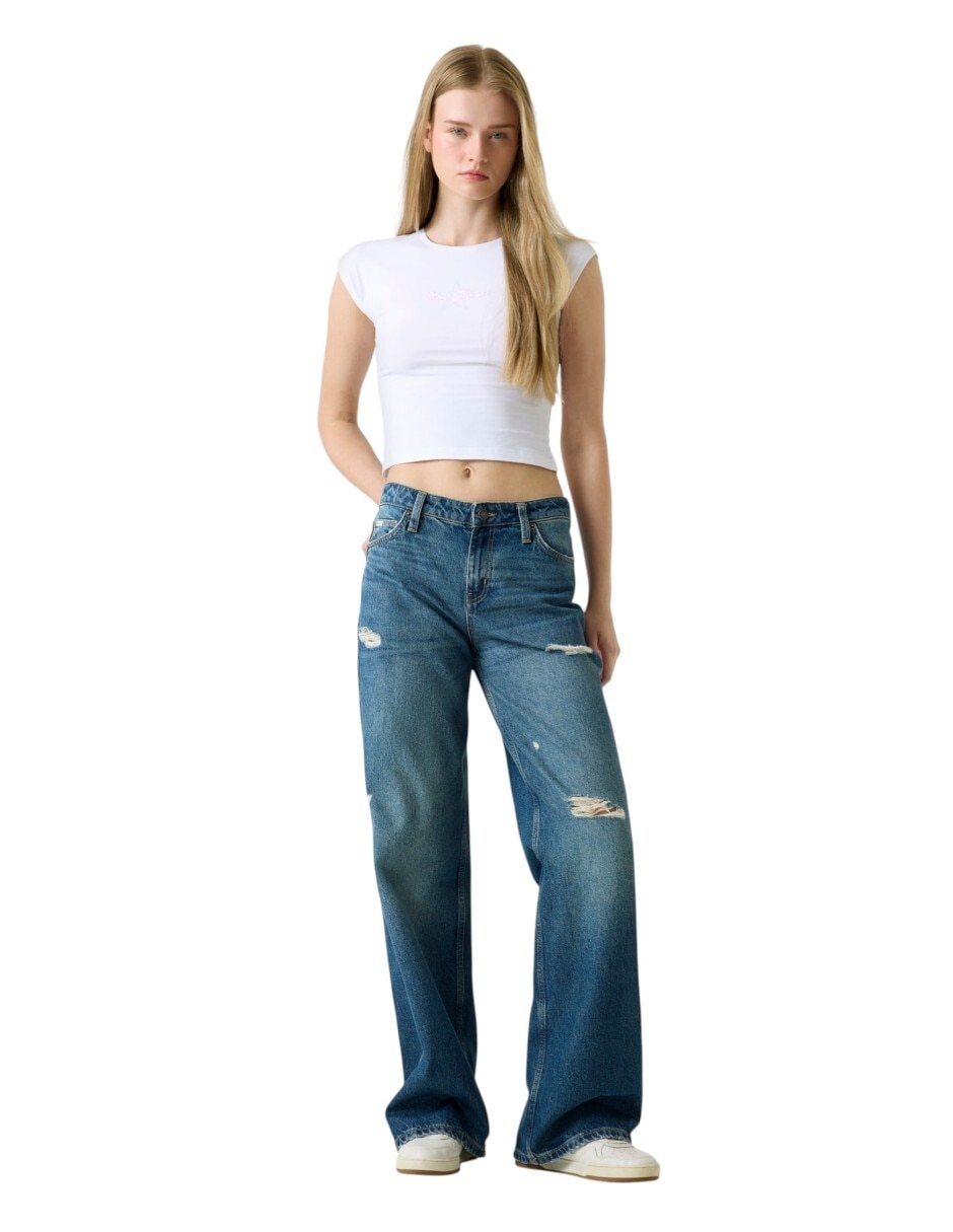 Playera manga corta cuello redondo para mujer 4