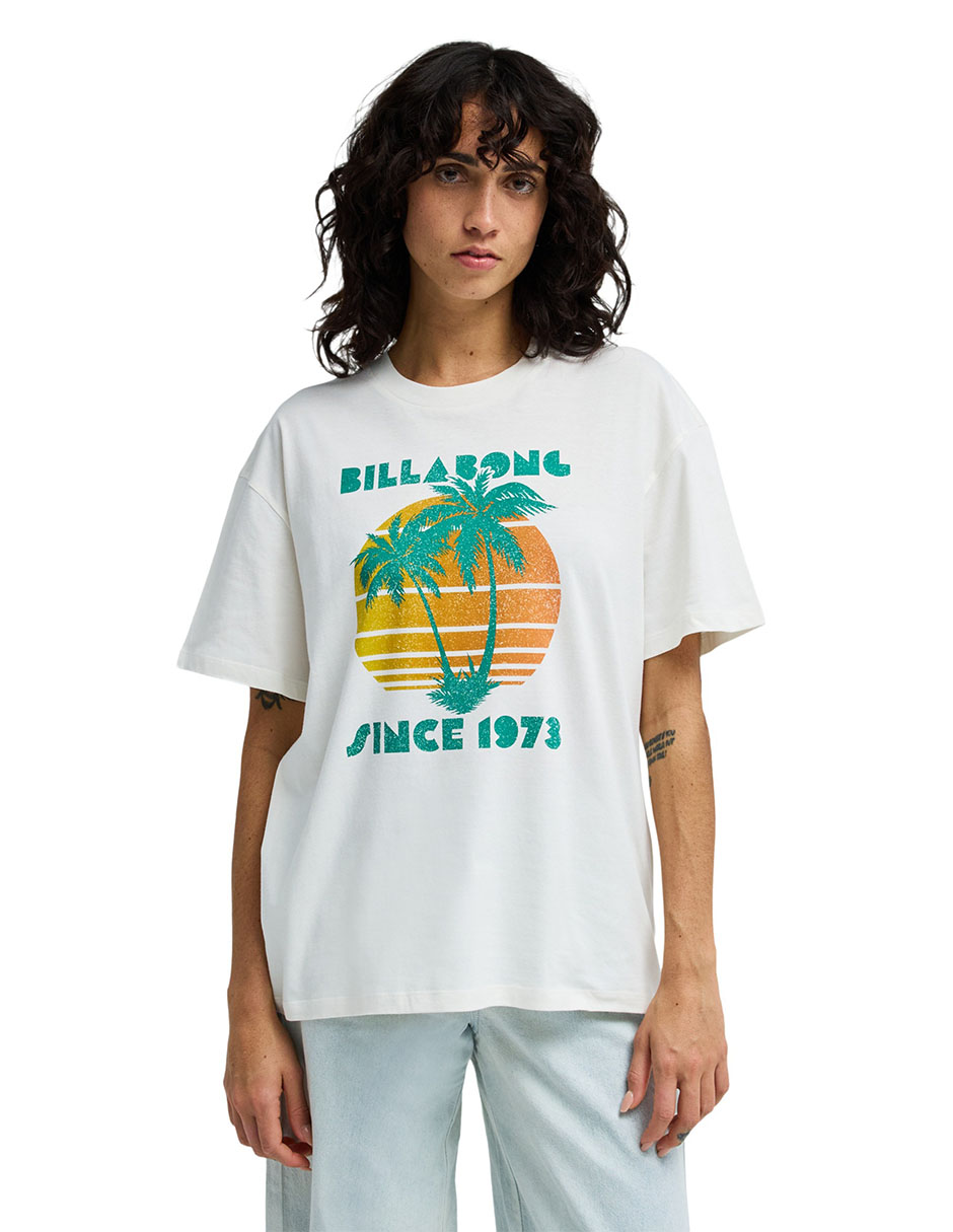 Playera manga corta My Beach Club cuello redondo para mujer