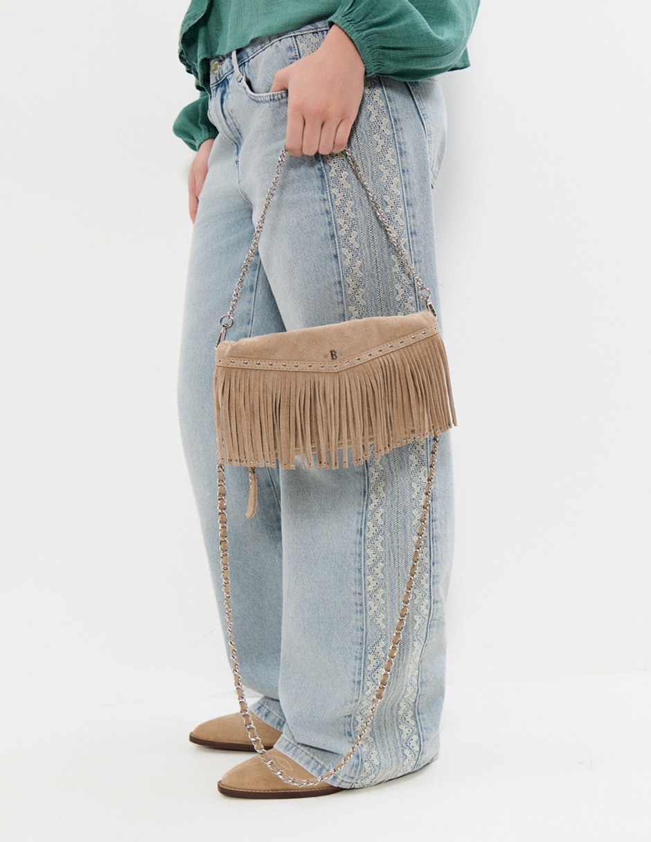 Bolsa crossbody de cuero para mujer